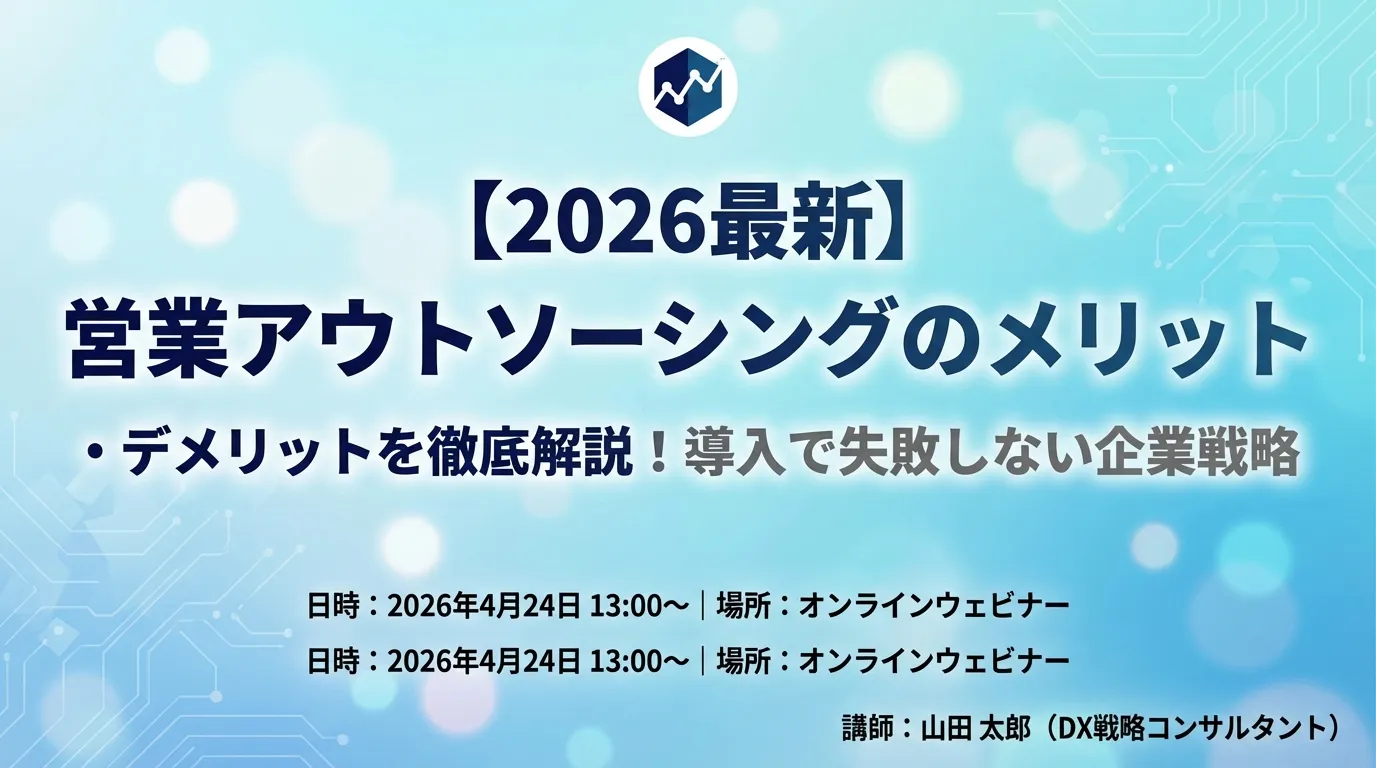 【2026最新】営業アウトソーシングのメリット・デメリットを徹底解説!導入で失敗しない企業戦略